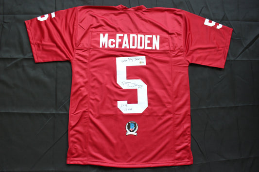 DARREN McFADDEN ARKANSAS RAZORBACKS SIGNED JERSEY w/WPS 2019 CFHOF BAS COA