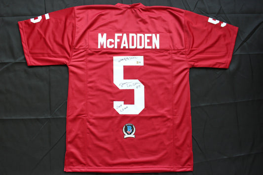 DARREN McFADDEN ARKANSAS RAZORBACKS SIGNED JERSEY w/WPS 2019 CFHOF BAS COA