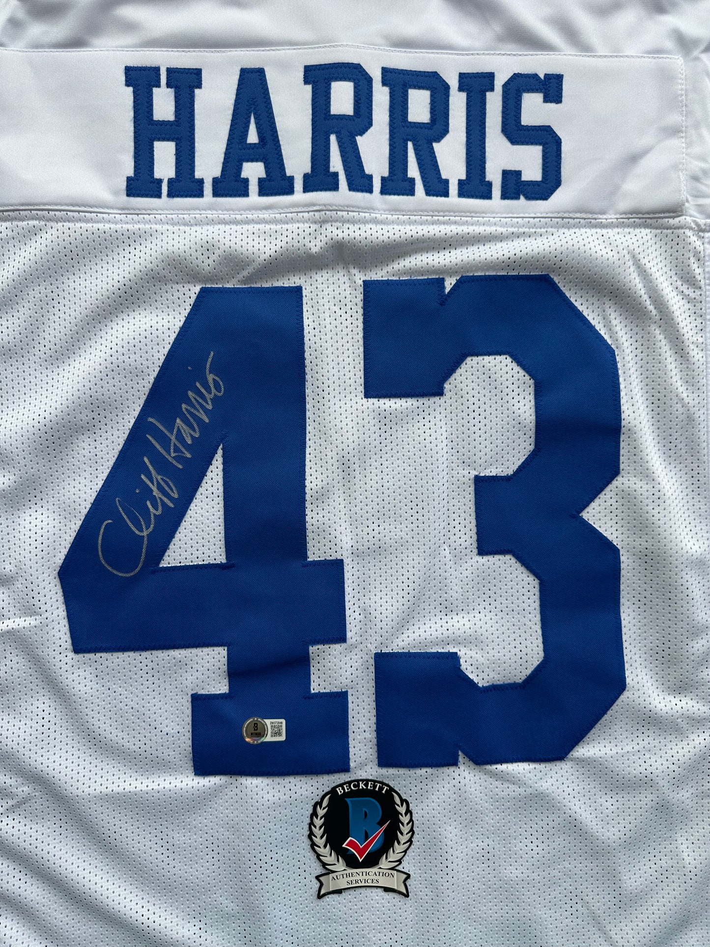 CLIFF HARRIS DALLAS COWBOYS SIGNED 2XL WHITE JERSEY BAS COA