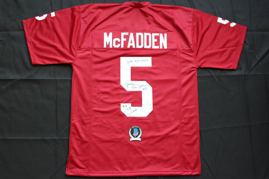 DARREN McFADDEN ARKANSAS RAZORBACKS SIGNED JERSEY w/WPS 2019 CFHOF BAS COA