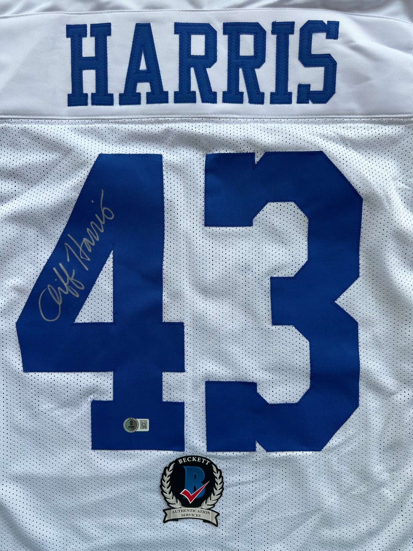 CLIFF HARRIS DALLAS COWBOYS SIGNED 3XL WHITE JERSEY BAS COA