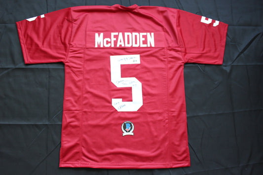 DARREN McFADDEN ARKANSAS RAZORBACKS SIGNED JERSEY w/WPS 2019 CFHOF BAS COA
