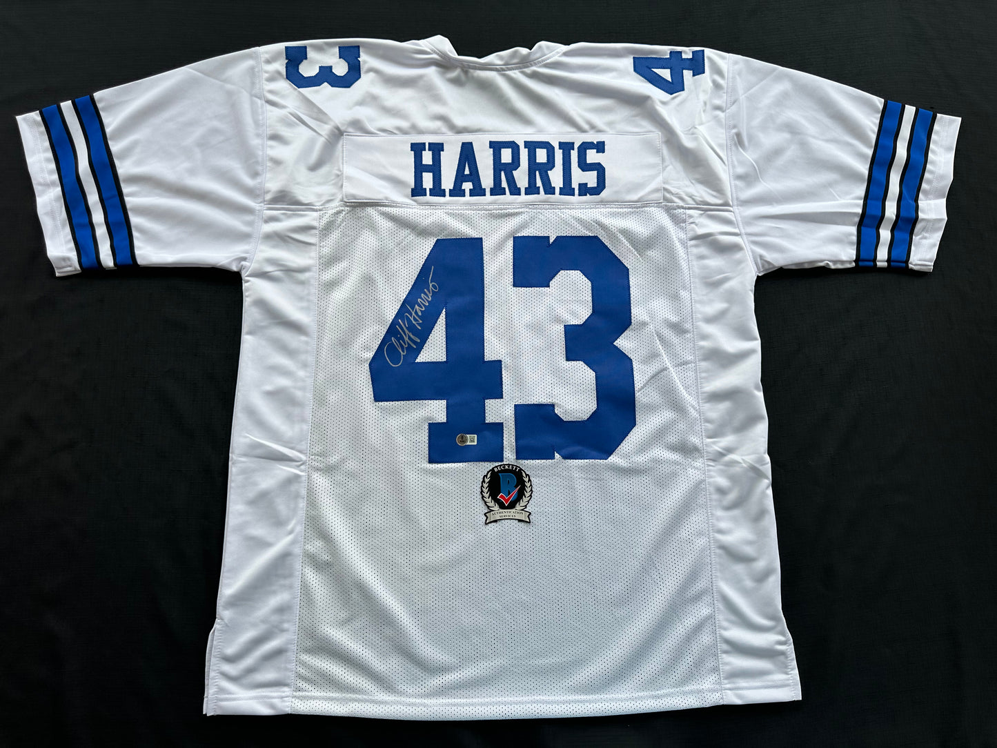CLIFF HARRIS DALLAS COWBOYS SIGNED 3XL WHITE JERSEY BAS COA