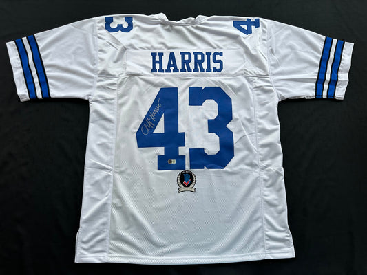 CLIFF HARRIS DALLAS COWBOYS SIGNED 3XL WHITE JERSEY BAS COA