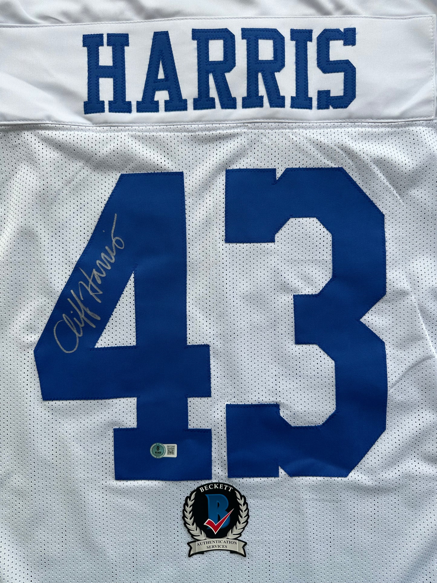 CLIFF HARRIS DALLAS COWBOYS SIGNED 3XL WHITE JERSEY BAS COA