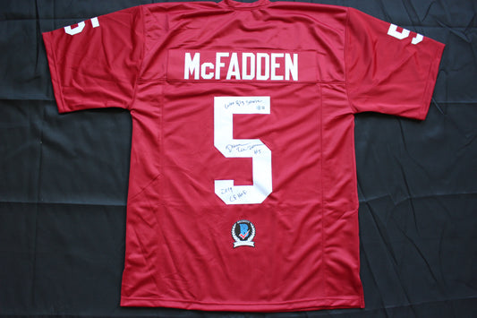 DARREN McFADDEN ARKANSAS RAZORBACKS SIGNED JERSEY w/WPS 2019 CFHOF BAS COA