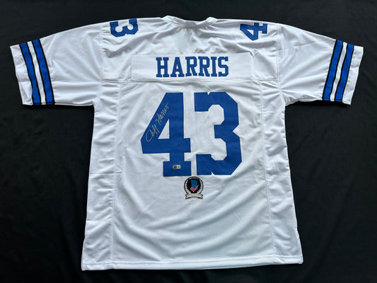 CLIFF HARRIS DALLAS COWBOYS SIGNED 3XL WHITE JERSEY BAS COA
