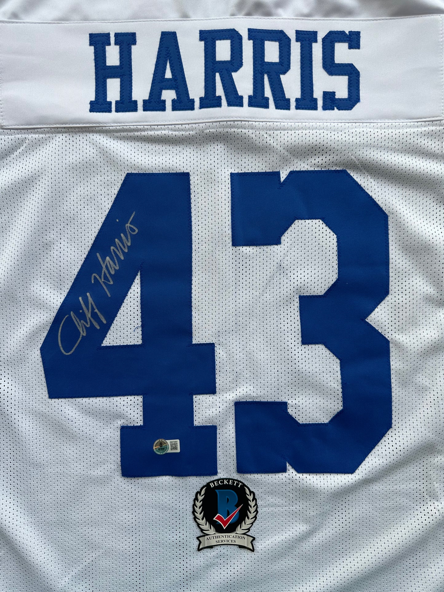 CLIFF HARRIS DALLAS COWBOYS SIGNED 3XL WHITE JERSEY BAS COA
