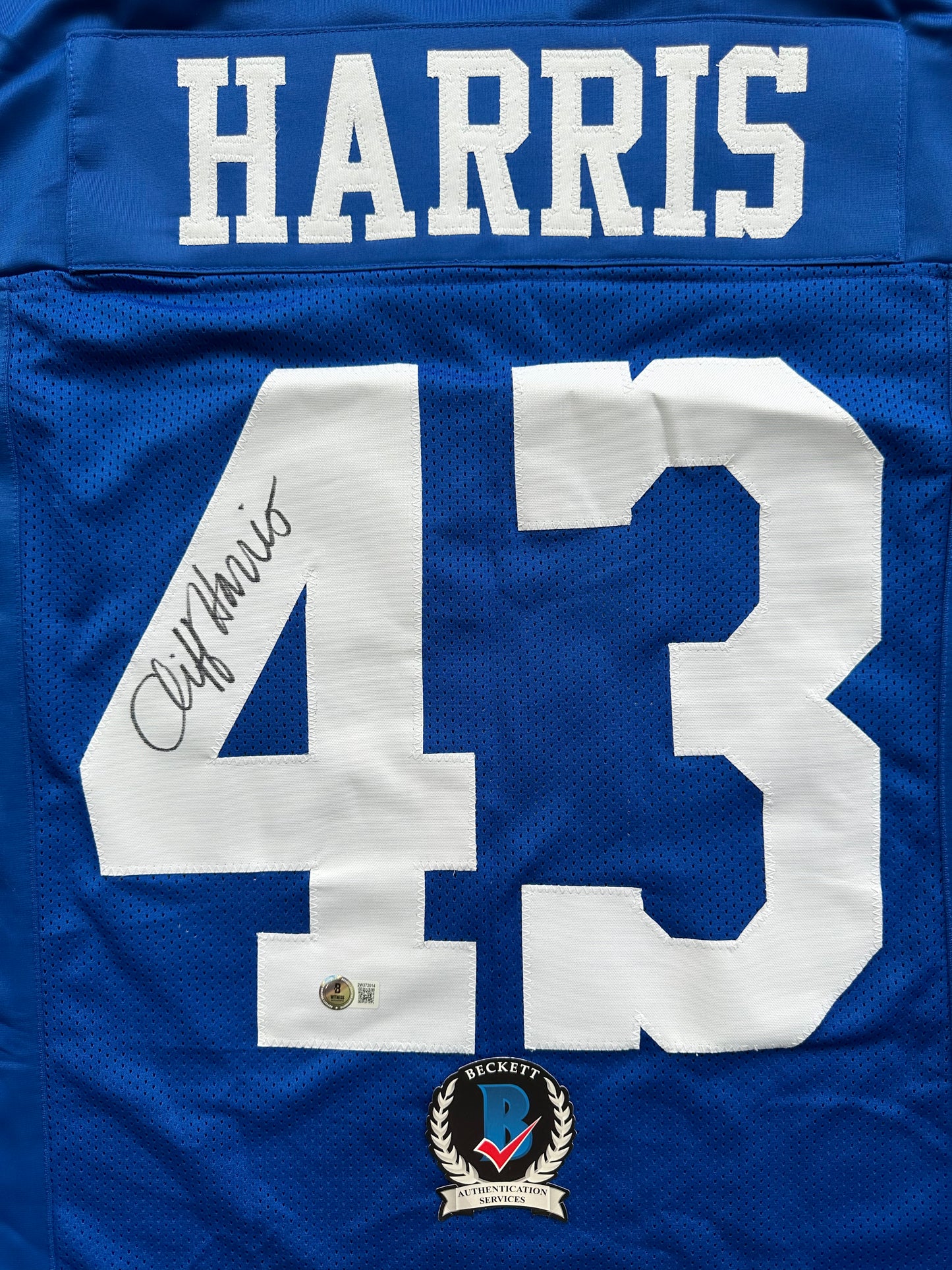 CLIFF HARRIS DALLAS COWBOYS SIGNED Medium BLUE JERSEY BAS COA