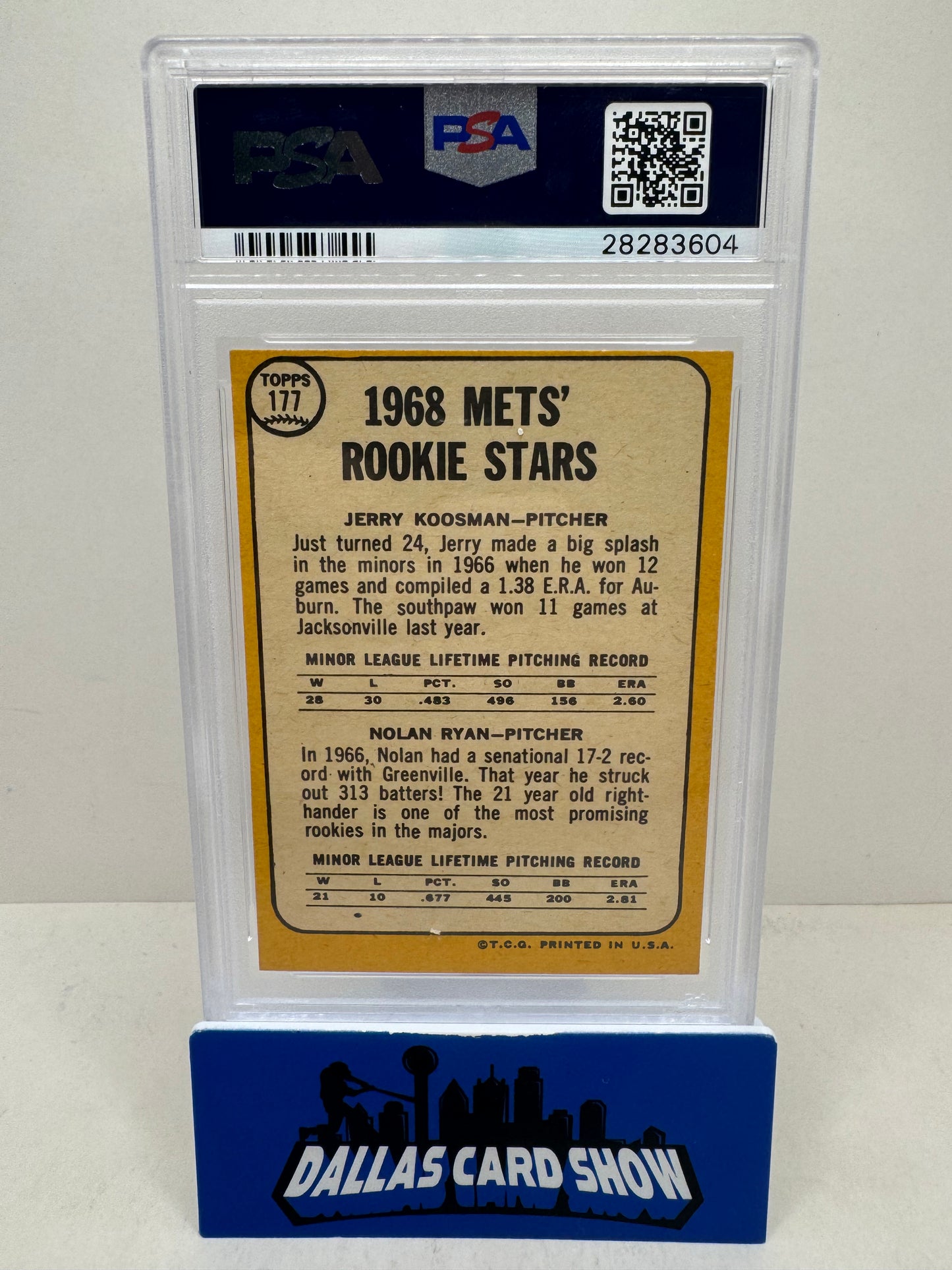 1968 Topps Mets Rookies Nolan Ryan #177 PSA 7 (MC)
