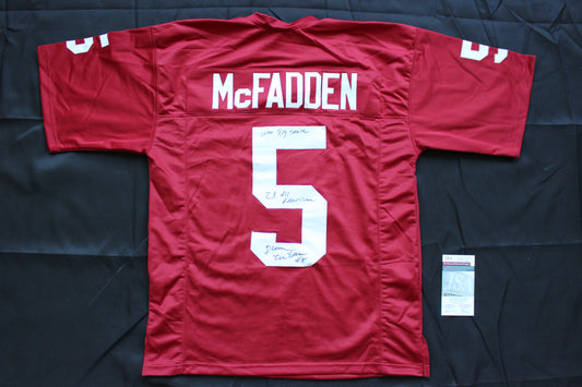 DARREN McFADDEN ARKANSAS RAZORBACKS SIGNED JERSEY Large w/WPS 2xAA JSA COA