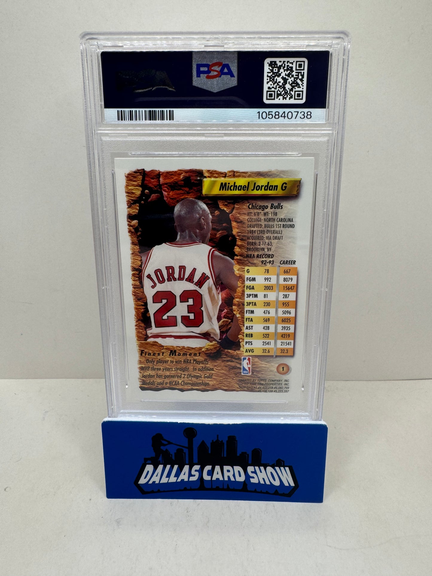 1993 Finest Michael Jordan #1 PSA 8