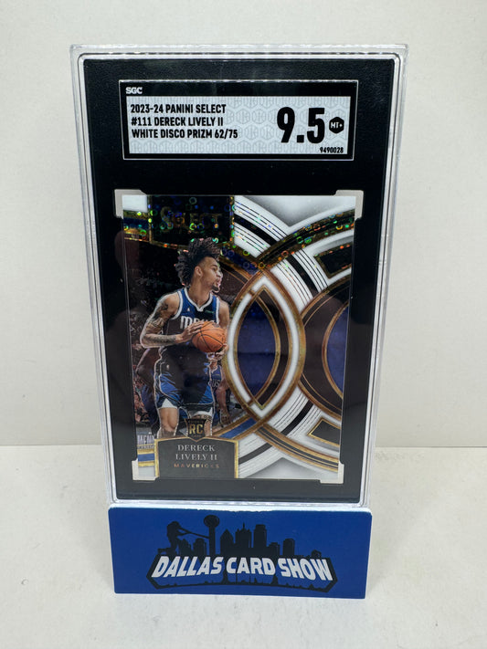 2023-24 Select Dereck Lively II White Disco Prizm 62/75 SGC 9.5