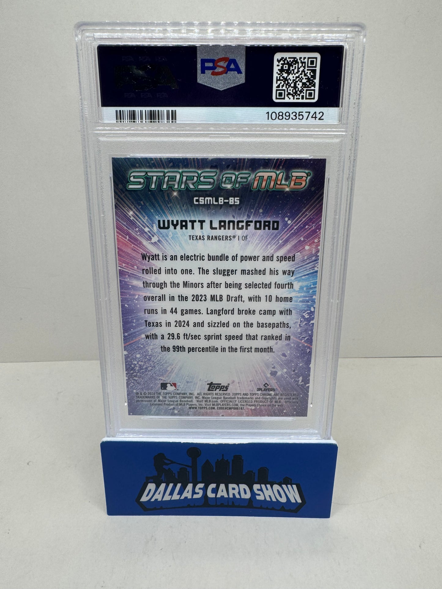 2024 Topps Wyatt Langford Stars Of MLB #CSMLB-85 PSA 10