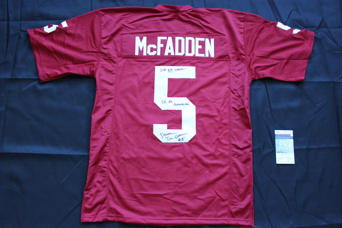 DARREN McFADDEN ARKANSAS RAZORBACKS SIGNED JERSEY w/WPS 2xAllAmerican JSA