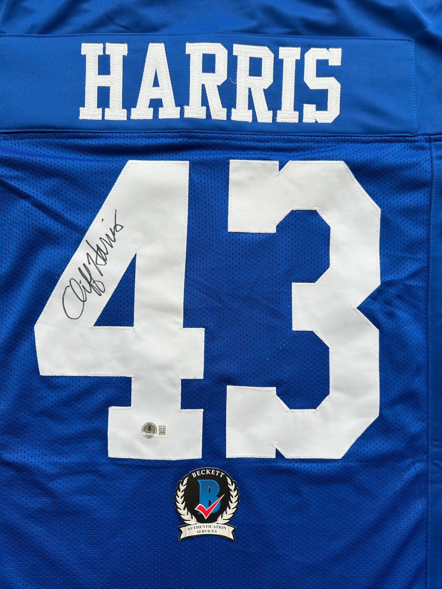CLIFF HARRIS DALLAS COWBOYS SIGNED 2XL BLUE JERSEY BAS COA