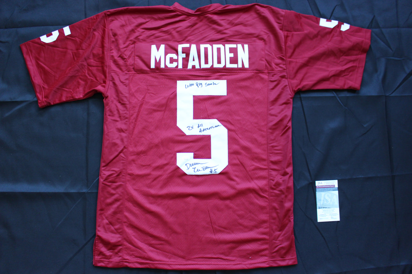 DARREN McFADDEN ARKANSAS RAZORBACKS SIGNED JERSEY w/WPS 2xAllAmerican JSA