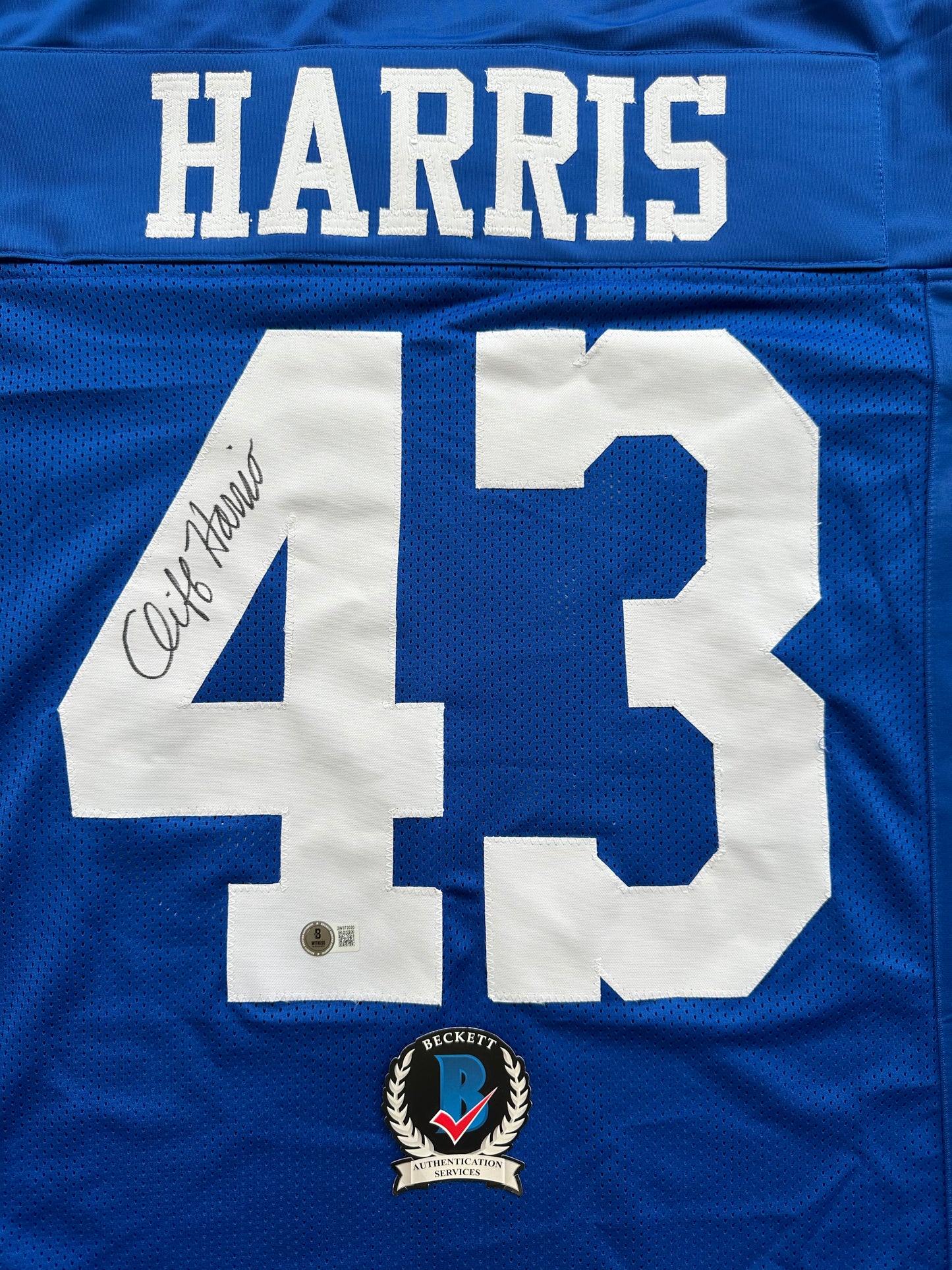CLIFF HARRIS DALLAS COWBOYS SIGNED 2XL BLUE JERSEY BAS COA