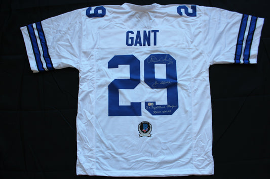 KENNETH KENNY GANT DALLAS COWBOYS SIGNED HOME JERSEY 2XL w/INSCs BAS COA