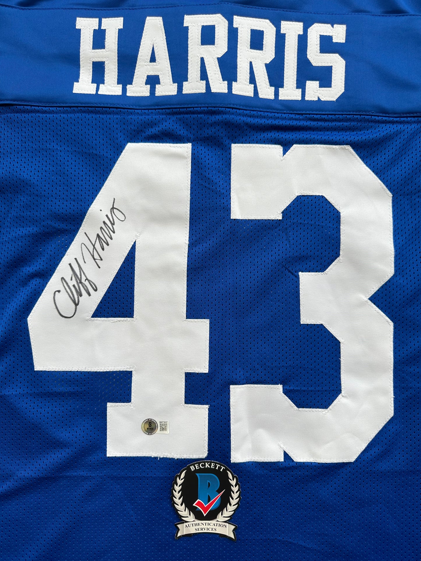 CLIFF HARRIS DALLAS COWBOYS SIGNED 3XL BLUE JERSEY BAS COA