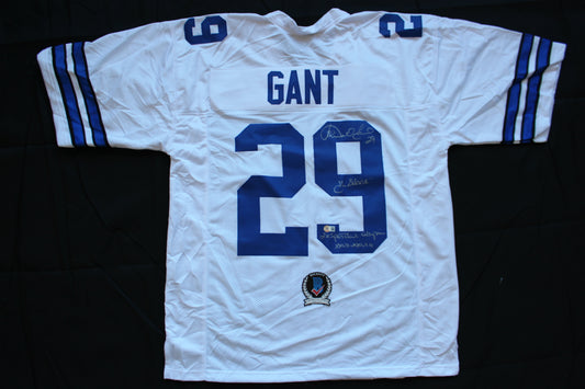 KENNETH KENNY GANT DALLAS COWBOYS SIGNED HOME JERSEY 2XL w/INSCs BAS COA
