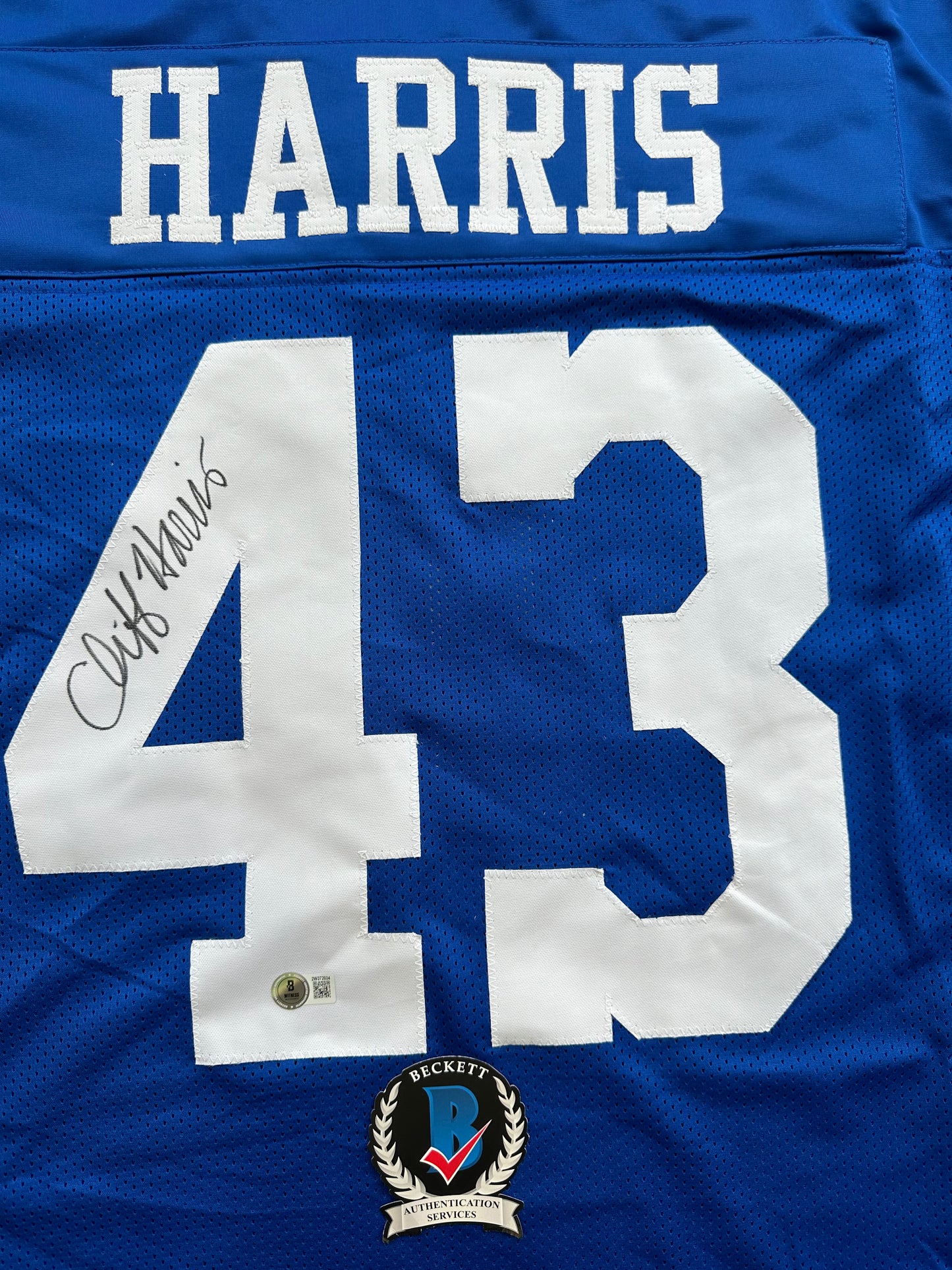 CLIFF HARRIS DALLAS COWBOYS SIGNED 3XL BLUE JERSEY BAS COA