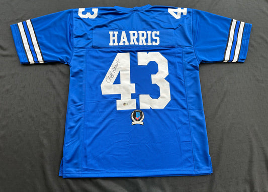 CLIFF HARRIS DALLAS COWBOYS SIGNED 3XL BLUE JERSEY BAS COA