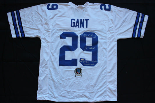 KENNETH KENNY GANT DALLAS COWBOYS SIGNED HOME JERSEY 3XL w/INSCs BAS COA