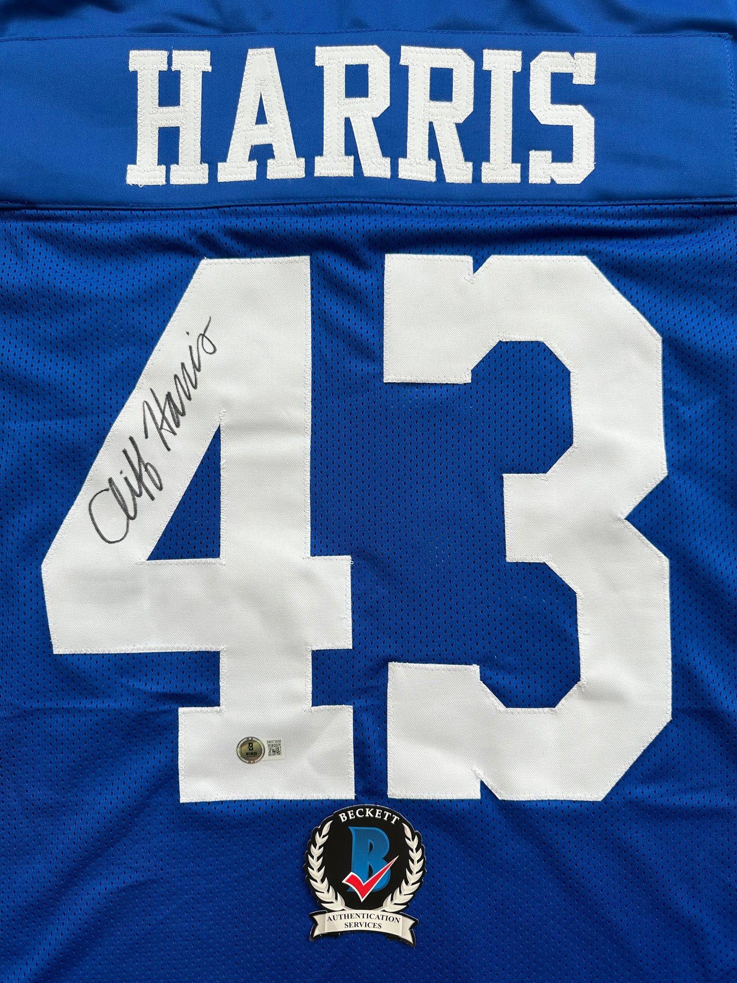 CLIFF HARRIS DALLAS COWBOYS SIGNED 3XL BLUE JERSEY BAS COA