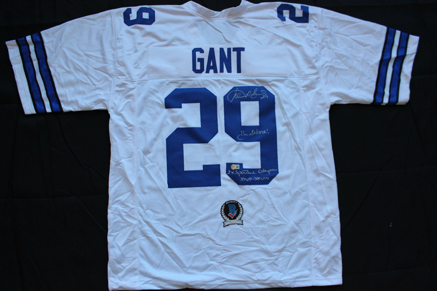 KENNETH KENNY GANT DALLAS COWBOYS SIGNED HOME JERSEY 3XL w/INSCs BAS COA