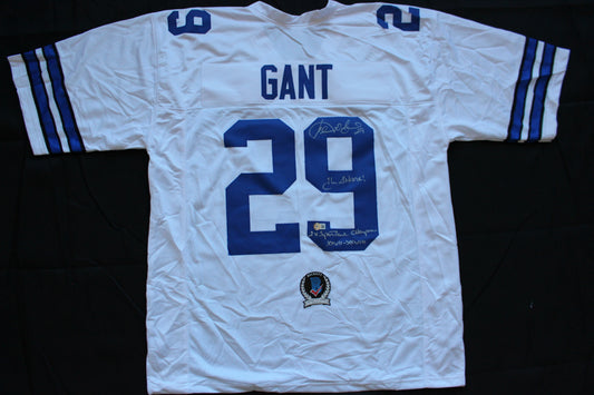 KENNETH KENNY GANT DALLAS COWBOYS SIGNED HOME JERSEY 3XL w/INSCs BAS COA