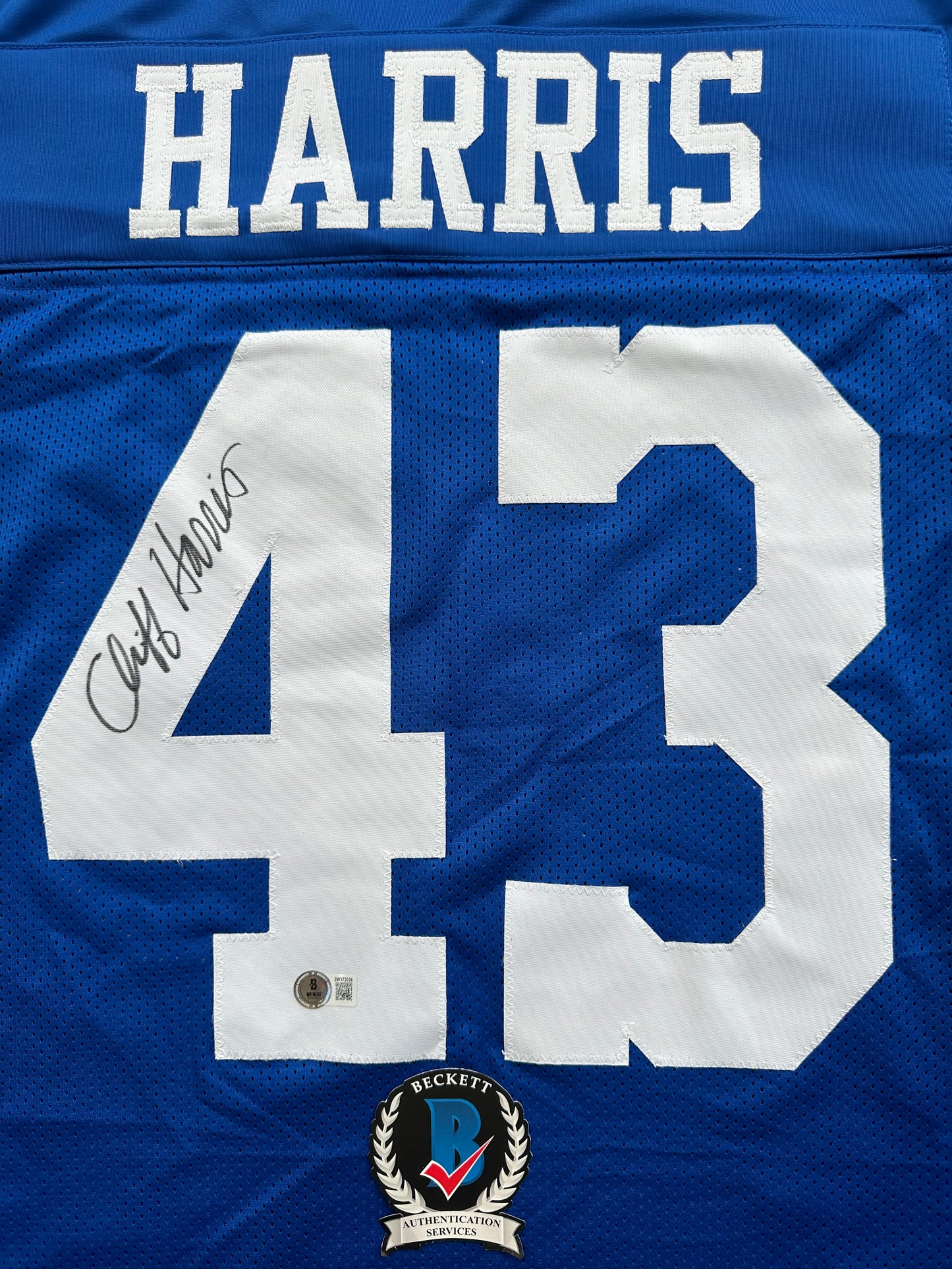 CLIFF HARRIS DALLAS COWBOYS SIGNED 3XL BLUE JERSEY BAS COA