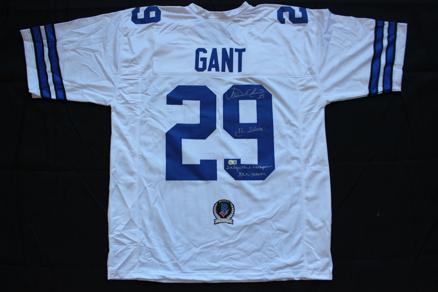 KENNETH KENNY GANT DALLAS COWBOYS SIGNED HOME JERSEY 3XL w/INSCs BAS COA