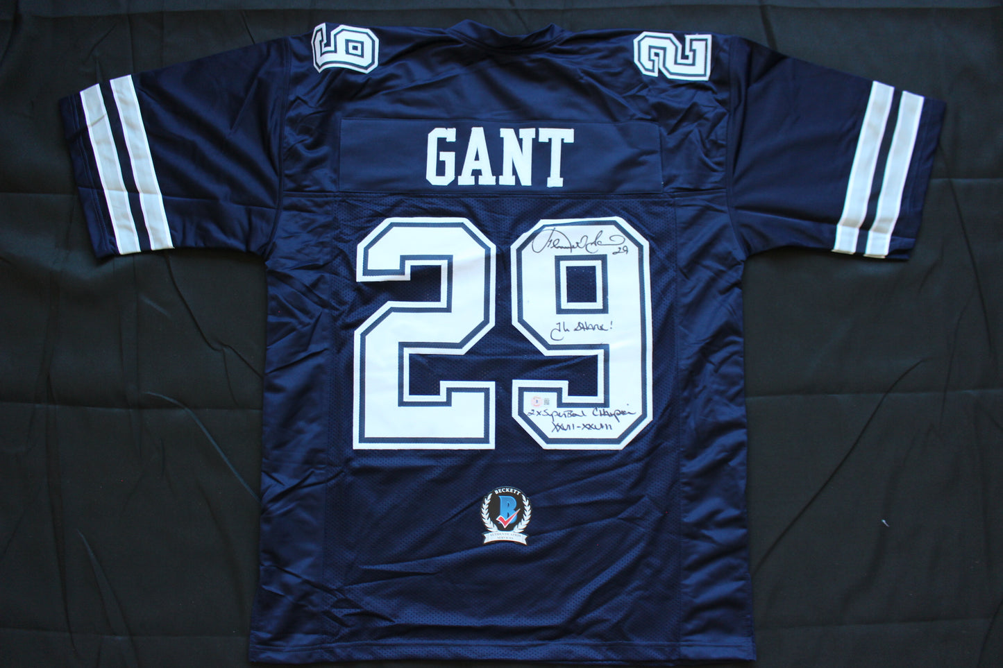 KENNETH KENNY GANT DALLAS COWBOYS SIGNED ROAD JERSEY XL w/INSCs BAS COA