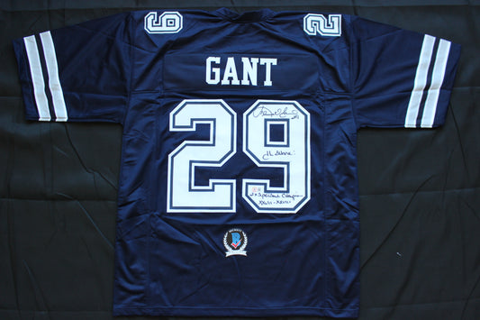 KENNETH KENNY GANT DALLAS COWBOYS SIGNED ROAD JERSEY 2XL w/INSCs BAS COA