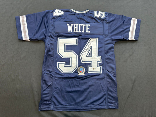 RANDY WHITE DALLAS COWBOYS SIGNED BLUE JERSEY w/HOF 94 INSCRIPTION BAS