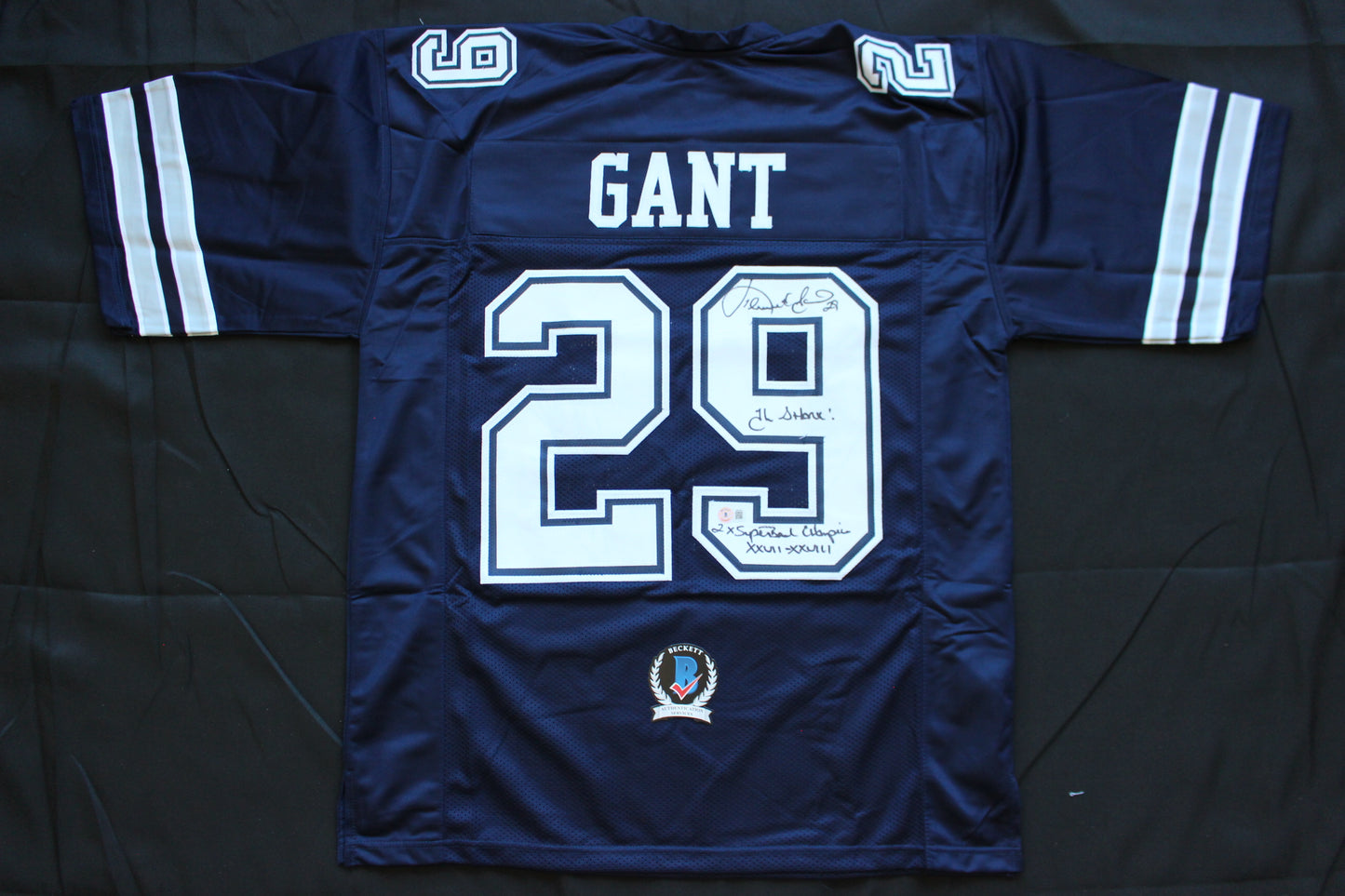 KENNETH KENNY GANT DALLAS COWBOYS SIGNED ROAD JERSEY 2XL w/INSCs BAS COA