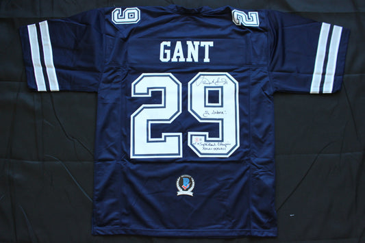 KENNETH KENNY GANT DALLAS COWBOYS SIGNED ROAD JERSEY 2XL w/INSCs BAS COA