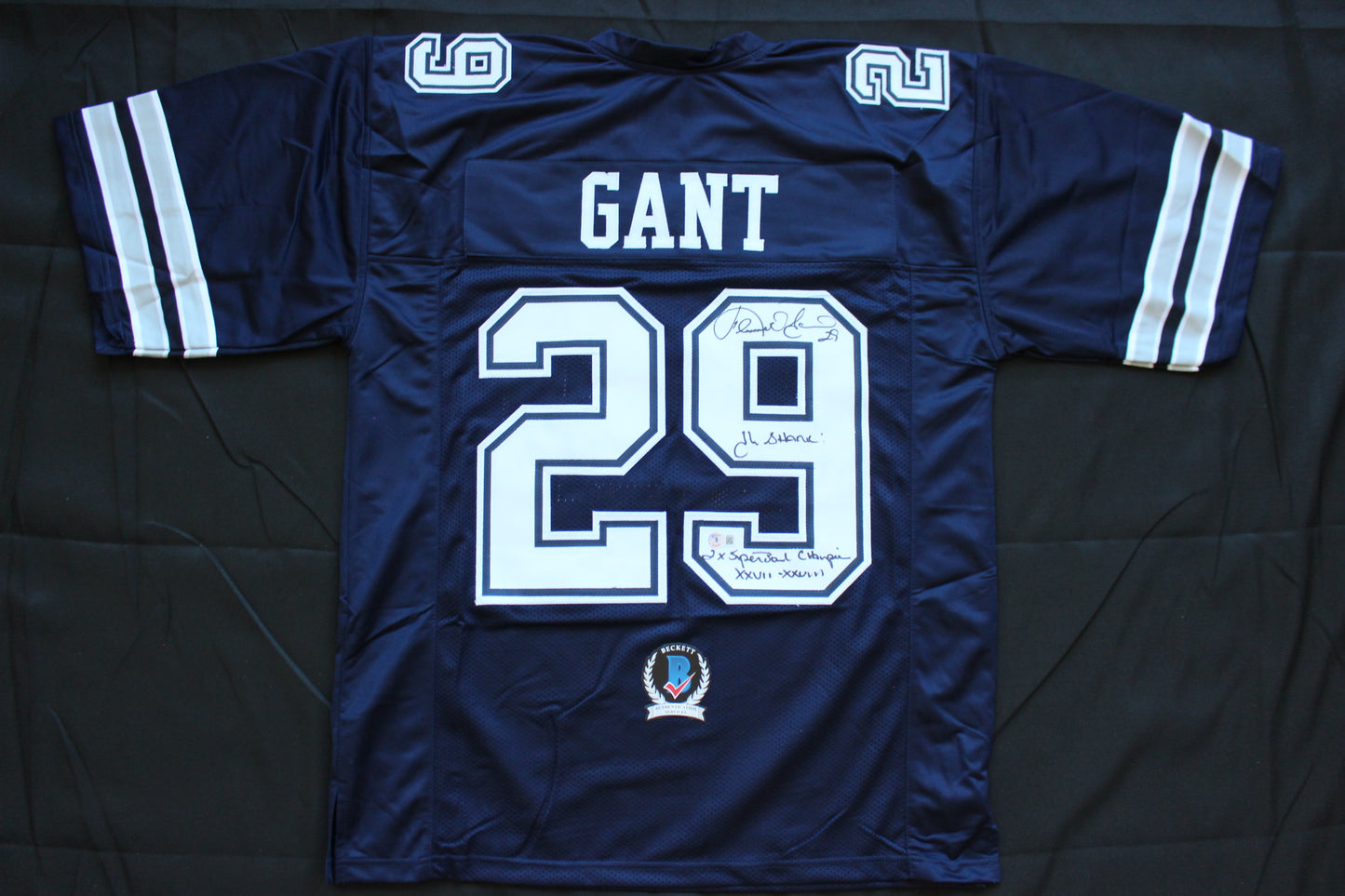 KENNETH KENNY GANT DALLAS COWBOYS SIGNED ROAD JERSEY 2XL w/INSCs BAS COA