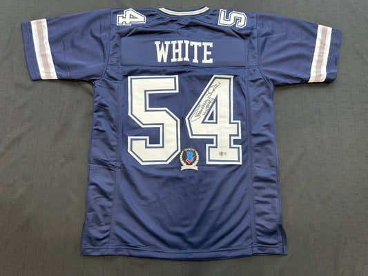 RANDY WHITE DALLAS COWBOYS SIGNED BLUE JERSEY w/HOF 94 INSCRIPTION BAS