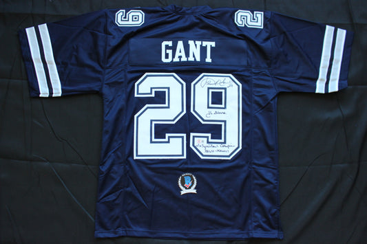 KENNETH KENNY GANT DALLAS COWBOYS SIGNED ROAD JERSEY 2XL w/INSCs BAS COA