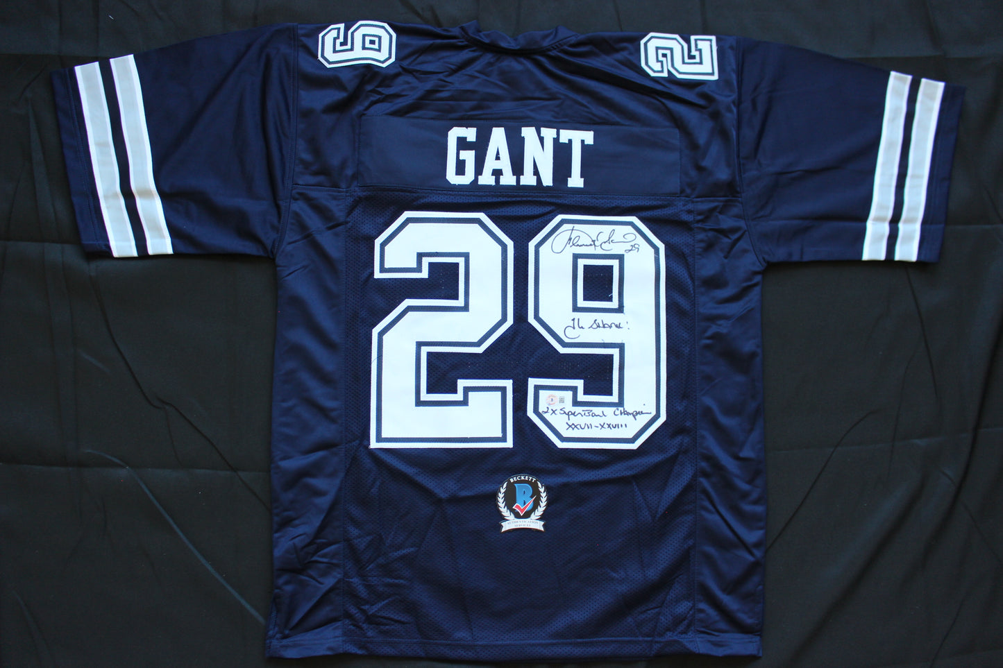 KENNETH KENNY GANT DALLAS COWBOYS SIGNED ROAD JERSEY 2XL w/INSCs BAS COA