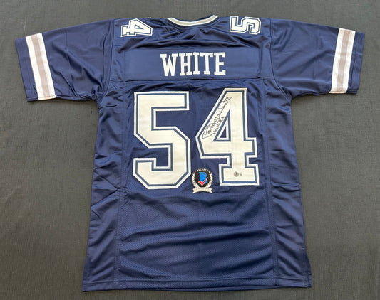 RANDY WHITE DALLAS COWBOYS SIGNED BLUE JERSEY w/HOF 94 INSCRIPTION BAS
