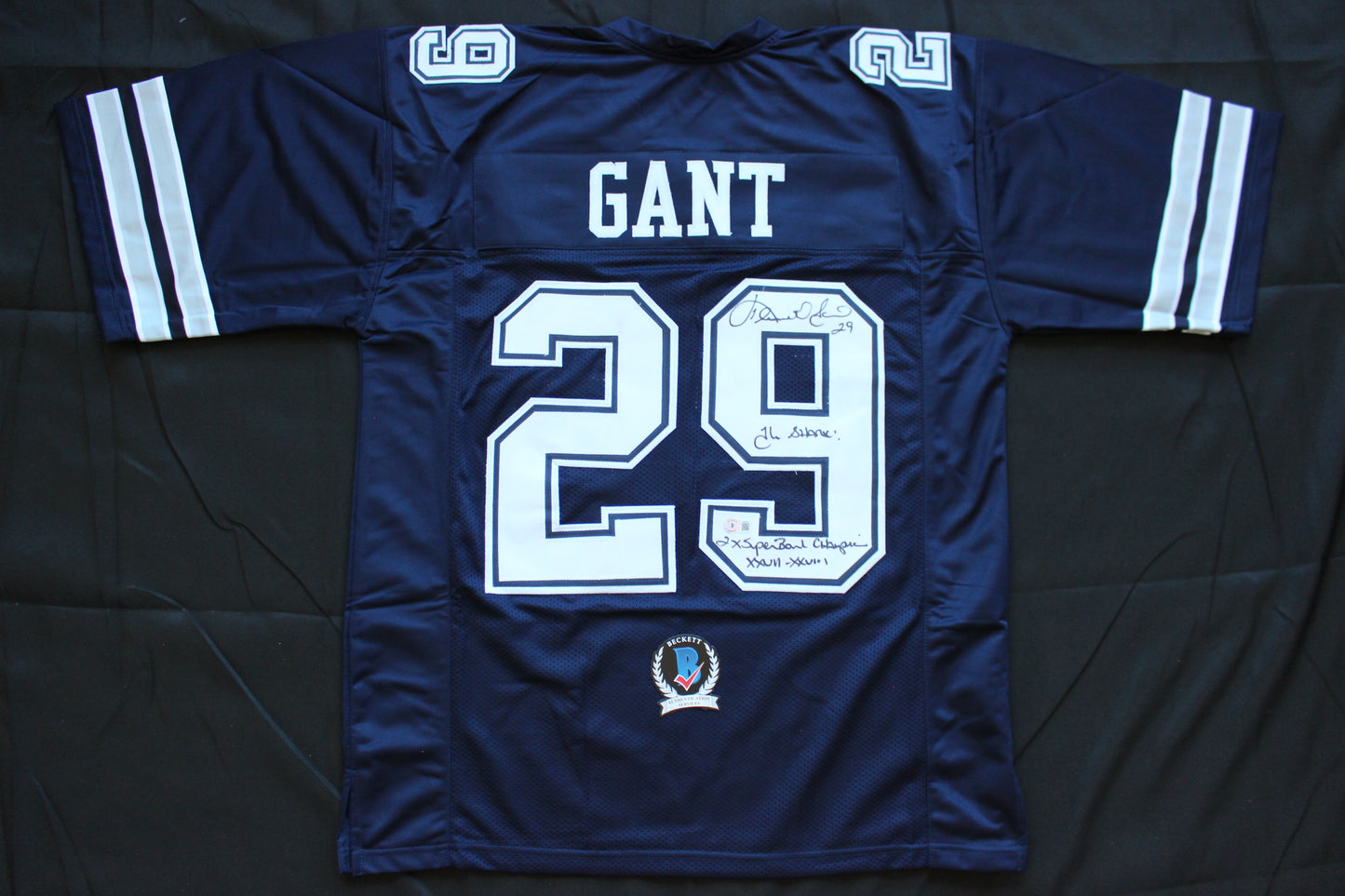 KENNETH KENNY GANT DALLAS COWBOYS SIGNED ROAD JERSEY 2XL w/INSCs BAS COA