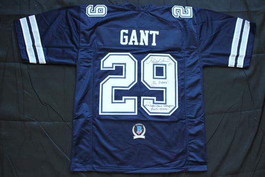 KENNETH KENNY GANT DALLAS COWBOYS SIGNED ROAD JERSEY 2XL w/INSCs BAS COA