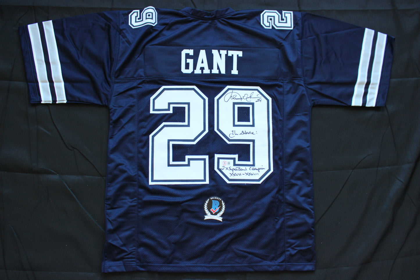 KENNETH KENNY GANT DALLAS COWBOYS SIGNED ROAD JERSEY 2XL w/INSCs BAS COA