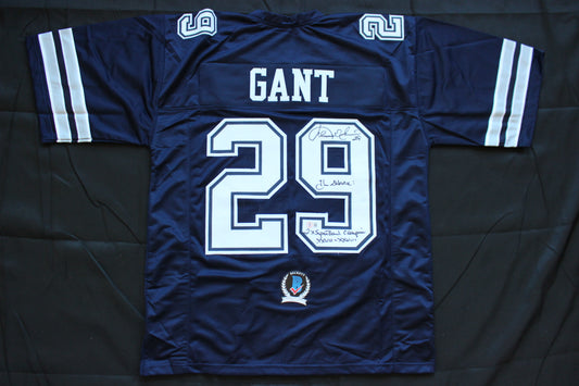 KENNETH KENNY GANT DALLAS COWBOYS SIGNED ROAD JERSEY 2XL w/INSCs BAS COA