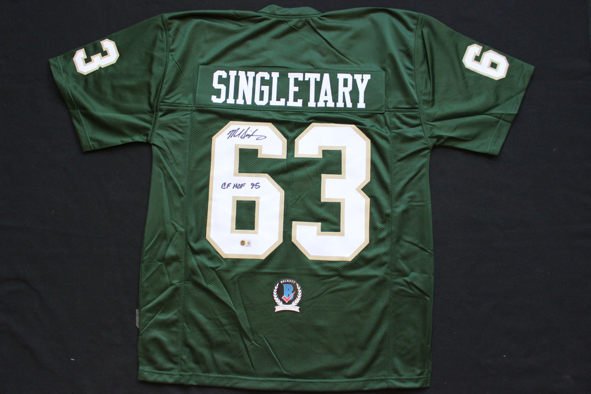 MIKE SINGLETARY BAYLOR BEARS SIGNED ROAD JERSEY w/CFHOF95 Bears BAS