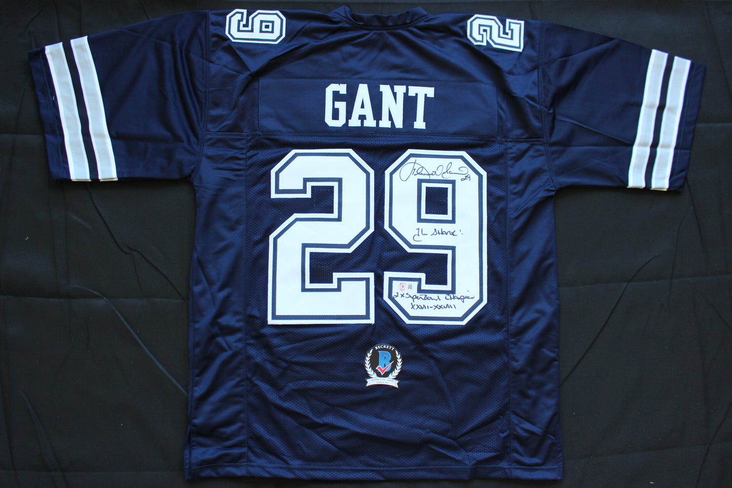 KENNETH KENNY GANT DALLAS COWBOYS SIGNED ROAD JERSEY 2XL w/INSCs BAS COA