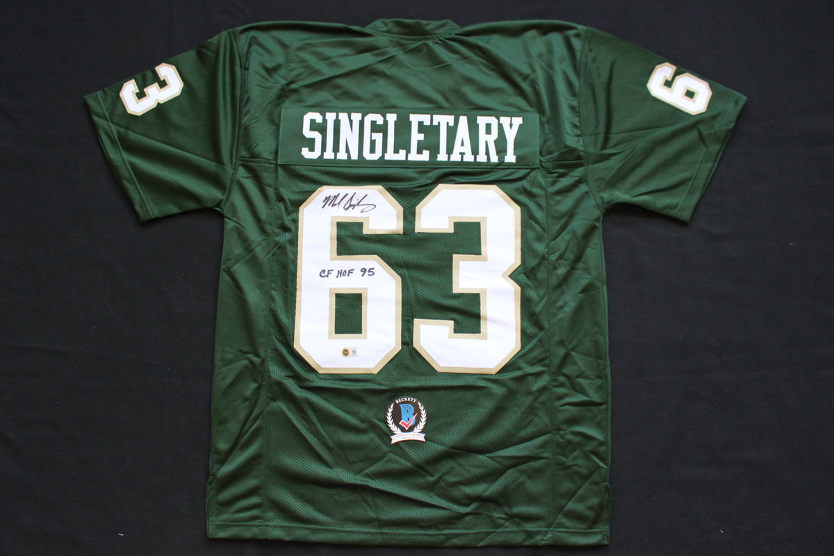 MIKE SINGLETARY BAYLOR BEARS SIGNED ROAD JERSEY w/CFHOF95 Bears BAS